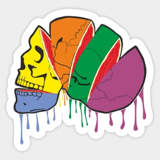 The colored skull is a strange fruit Sticker